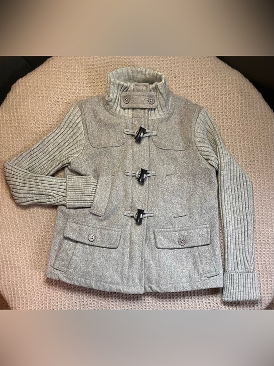 GAP Jackets & Blazers - Gap Gray Wool Blend Toggle Jacket
Knit Sleeves Size M